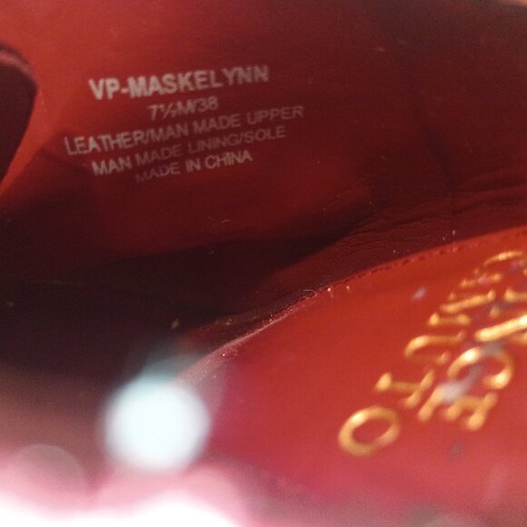 VINCE CAMUTO VP-Maskelynn Sz 7.5US/39EU Maroon Leather Pointy Toe High Heel Mule - Picture 11 of 14